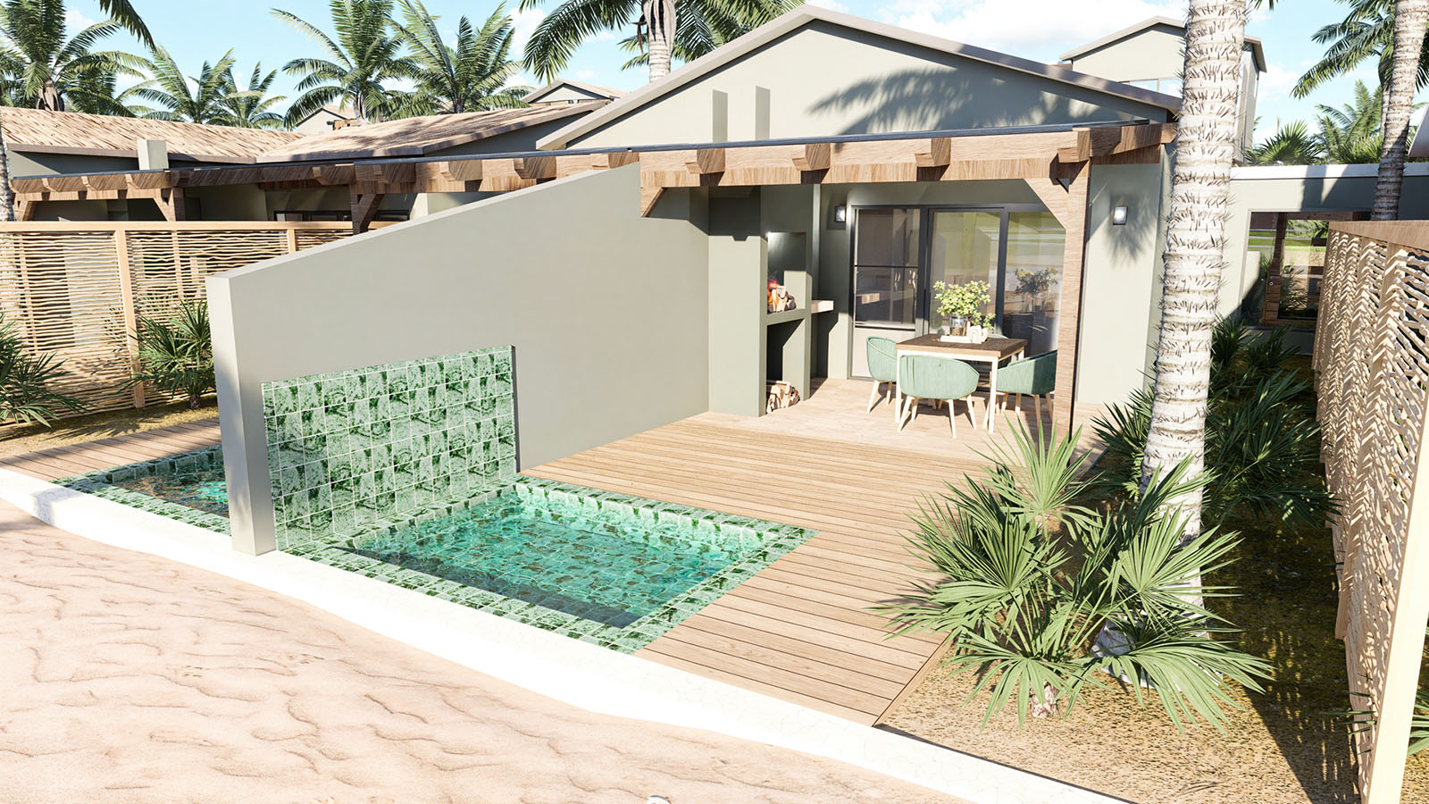 Luxury Studio Beach Front Villa with Pool